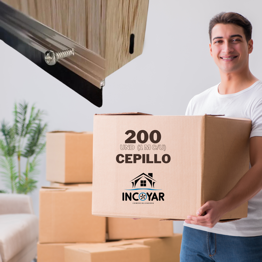 Pack 200 und - Sello Inferior Puerta (cepillo) Café 1mt